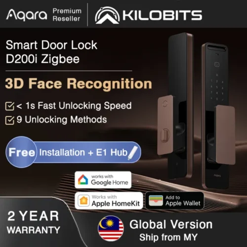 Aqara D200i Smart Door Lock Zigbee 3.0-1 Aqara D200i Smart Door Lock Zigbee 3.0 Face Recognition Bluetooth Password NFC Unlock Work with Homekit HomeKey Google Assistant with SIRIM