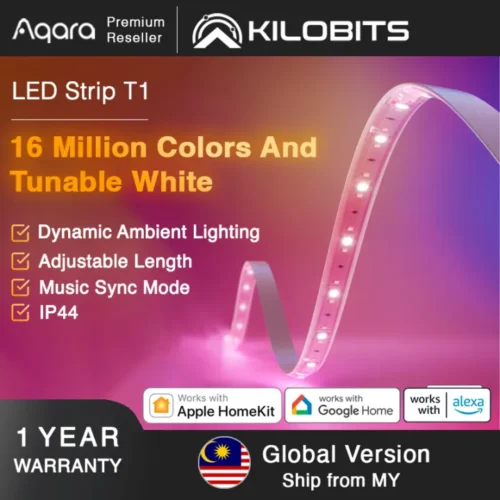 Aqara LED Strip T1-1 Aqara LED Strip T1 Light Strip Global Version 2700K-6500K Color Temperature Lights with 16 Million Colors / Tunable White/Gradient Effects, Supports Matter Apple Home and Alexa