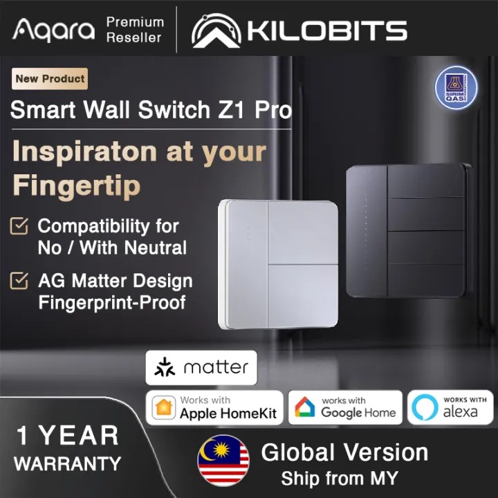 Aqara Smart Wall Switch Z1 Pro Smart Home Light Control ZigBee Version ( With Or No Neutral)